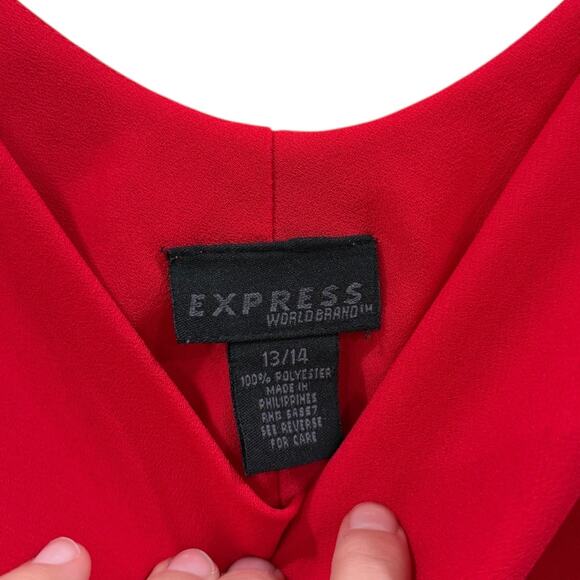 Vintage Express Cowl Draped Neckline Fringe Hem Midi Gown - Picture 4 of 9